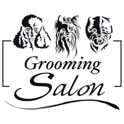Sticker Grooming Salon 50x40cm - en Anglais