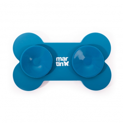 Tapis de léchage "os" silicone pour chien - bleu 1