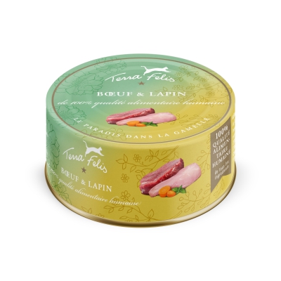 Terra Felis - Nourriture pour Chat - Bœuf Lapin - x12