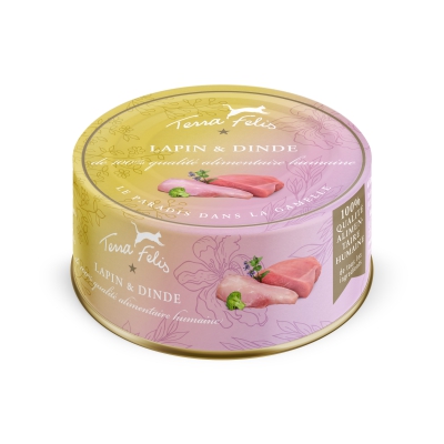 Terra Felis - Nourriture pour Chat - Lapin Dinde - x12