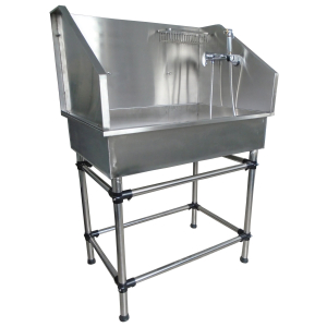 Baignoire de toilettage sur pied INOX 99x66 - Gris