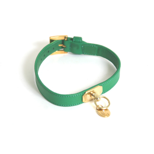 Carlain 3-Strand Rhinestone Necklace in Leather - <40cm - 1.8cm - Green