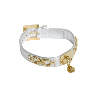 Leather collar - <40cm - 2.5cm - Silver