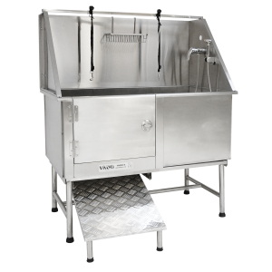 Baignoire de toilettage sur pied INOX 128x71 - Gris