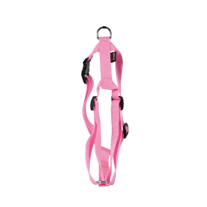 Harnais chat en nylon - Uni - 35/50cm - 1cm - rose pastel