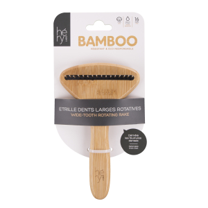 Rotary wide-tooth curry comb - Bamboo