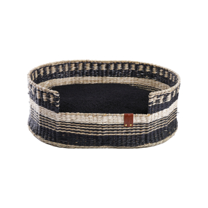 Corbeille ovale en papyrus - Black/White - T57 - noir - lot