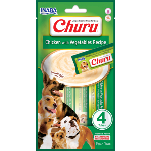 Inaba Dog Churu au poulet et légumes - 4 tubes