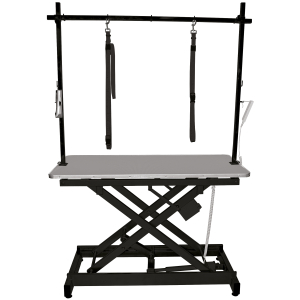 Table de toilettage électrique bois CROISEE - 120x60cm - gris