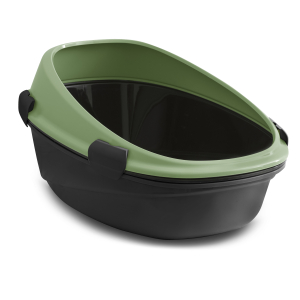 Bac à litière avec rebord amovible - Eco salvia - noir