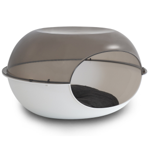 Corbeille plastique - Capsule - blanc fumé