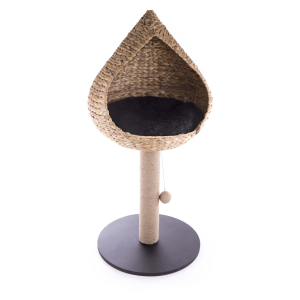 Arbre à chat avec niche en jacynthe d'eau - Sensation Vietnam - 100cm - marron