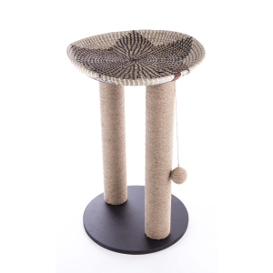 Arbre à chat avec 2 poteaux et corbeille en papyrus - Sensation Vietnam - 66cm - marron