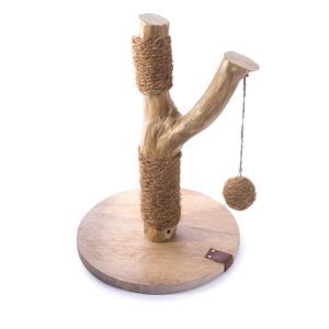 Griffoir en bois de caféier pour chaton - café - 42cm - marron