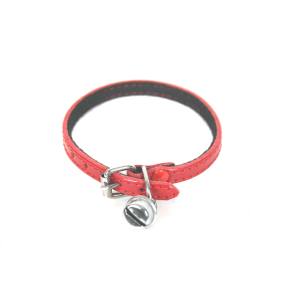 Felt collar for cat - Bell - red