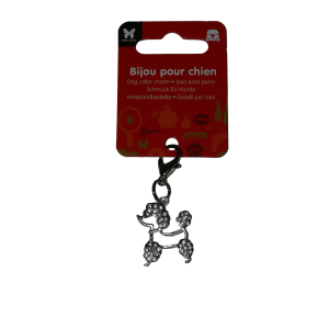 Pendentif de collier - caniche - gris