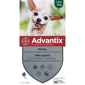 Pipettes for very small dogs 1.5-4kg - Advantix - 6 pipettes