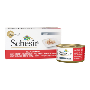 Schesir poulet boeuf chien en gelée multipack - 4x85g