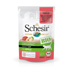 Schesir boeuf poulet pomme bio chat - 85g