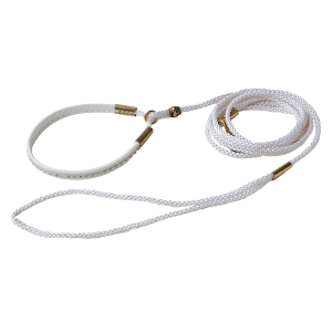 Laisse en simili cuir - Laisse de présentation - 1.25m - Blanc
