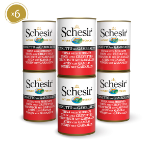 Schesir thon crevettes chat en gelée - 6x140g