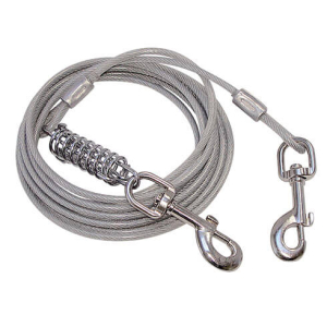 Metal tether cable with spring - 4.5m - red