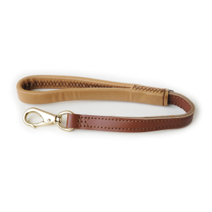 Laisse en simili cuir avec ressort - Chasse Vivog - <50cm - 2cm - marron