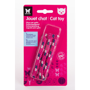 Jouet lacet avec herbe à chat - rose