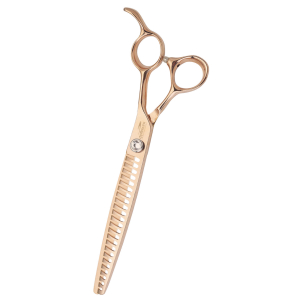 Ciseaux chunker avec poucette Rose Pearl - Optimum - 21cm