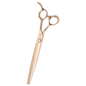 Ciseaux chunker avec poucette Rose Pearl - Optimum - 21,7cm