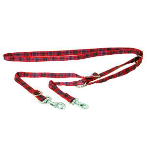 Multiposition nylon leash - Pale bamboo - 2.20m - 2cm - red