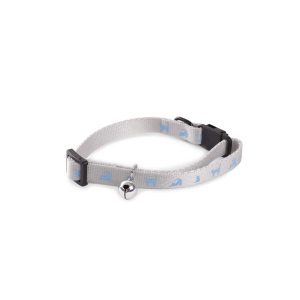 Collier chat en nylon - Cat - 20/30 cm - 1cm - bleu/gris