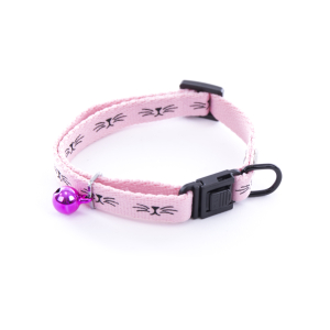 Collier chat en nylon - Frimousse - 20/30cm - 1cm - rose