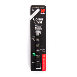 Collier chat en nylon - Croix - 20/30cm - 1cm - vert