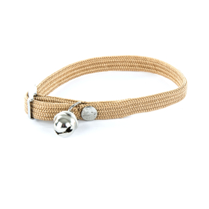Elastic nylon cat collar - Classic Tubular - <30cm - 1cm - beige