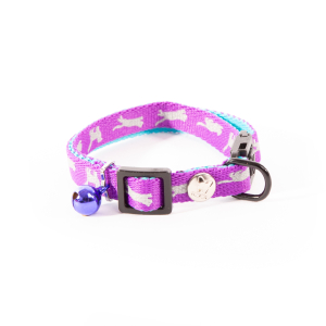 Collier chat en nylon - Cat bicolor - 20/30cm - 1cm - mauve