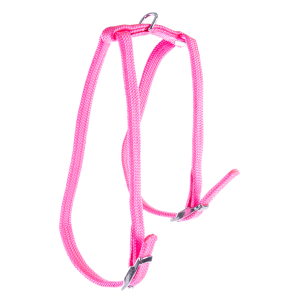 Harnais chat H en nylon - Classique Tubulaire - 35/40cm - 1cm - rose fluo
