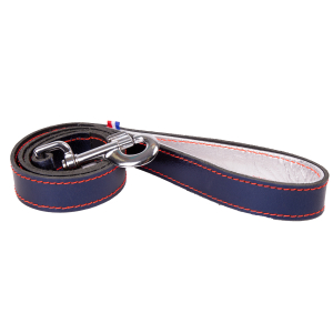 Laisse en cuir - Dakota - 1m - 1.5cm - bleu