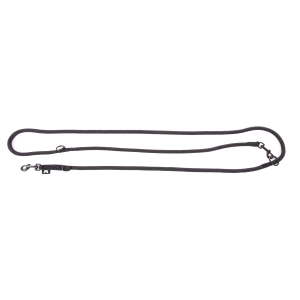 Laisse multiposition en nylon - Classique Rond -  1m15/1m90 - 1.1cm - noir