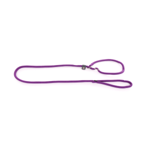 Laisse éducation avec collier en nylon - Classique Rond - 1m80 - 1.3cm - mauve