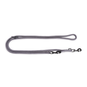Laisse 3 positions pour chien gris anthracite