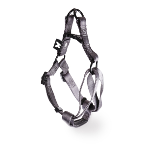 Harnais baudrier pour chien en nylon gris anthracite