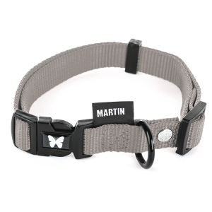 Collier pour chien nylon gris anthracite
