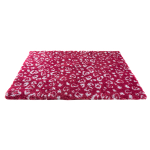Thick PetBed Mat - Leopard Pattern - T75 - Red