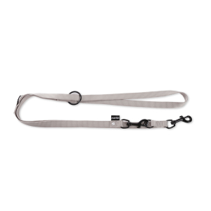 Laisse multiposition en nylon - Classique - 200 cm - 2cm - gris