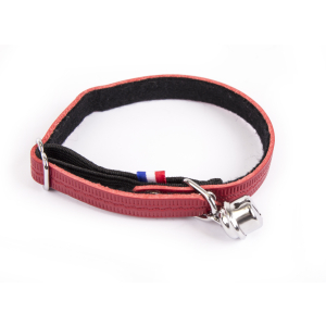 Collier chat en cuir - Farandole - <30cm - 1.1cm - rouge