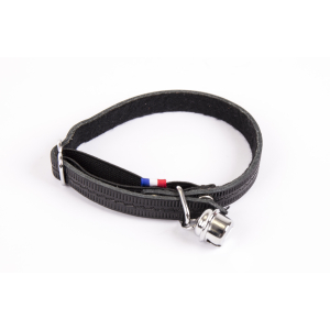 Collier chat en cuir - Farandole - <30cm - 1.1cm - noir