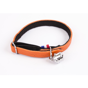 Collier chat en cuir - Farandole - <30cm - 1.1cm - orange