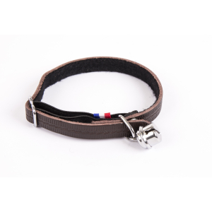 Collier chat en cuir - Farandole - <30cm - 1.1cm - marron