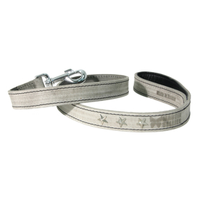 Laisse en cuir - Montana - 1m - 2.5cm - gris